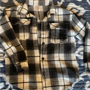 black and white thick flannel jacket